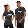 North Carolina State Shape with Blue Ridge Mountains - Support Hurricane Helene Unisex Short Sleeve T-Shirt