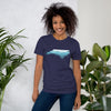 North Carolina State Shape with Blue Ridge Mountains - Support Hurricane Helene Unisex Short Sleeve T-Shirt