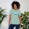 North Carolina State Shape with Blue Ridge Mountains - Support Hurricane Helene Unisex Short Sleeve T-Shirt