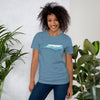 North Carolina State Shape with Blue Ridge Mountains - Support Hurricane Helene Unisex Short Sleeve T-Shirt